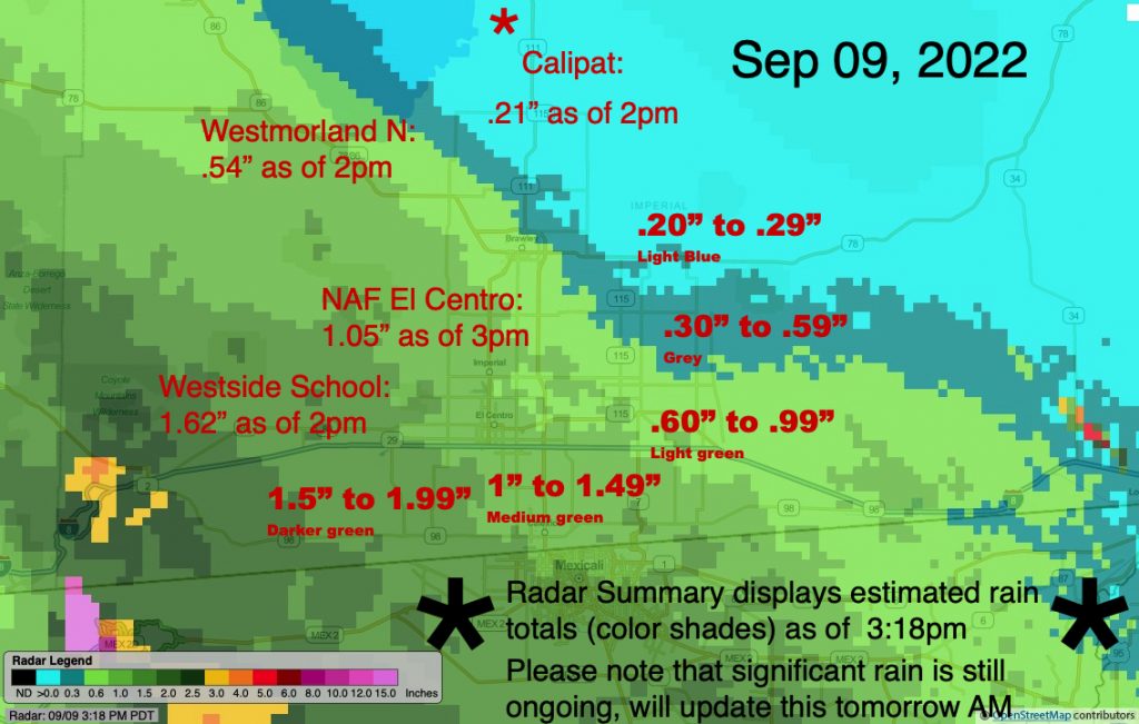 Friday, Sep 09, 2022 Rain Summary